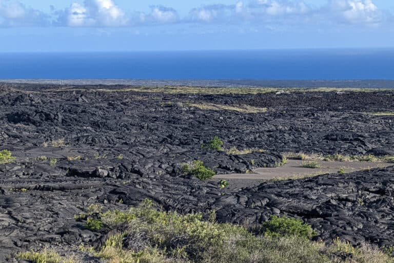 Volcanoes National Park Coast Line with Old Lava