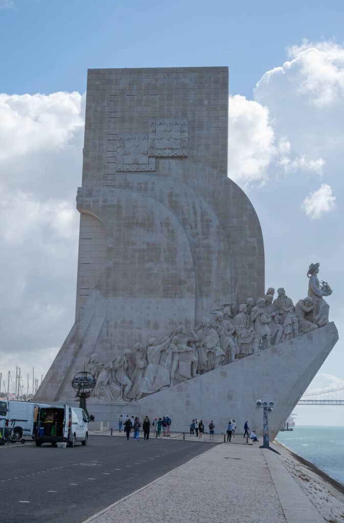 Discoveries monument in belem. Made to resemble a boat with explorers along each side.