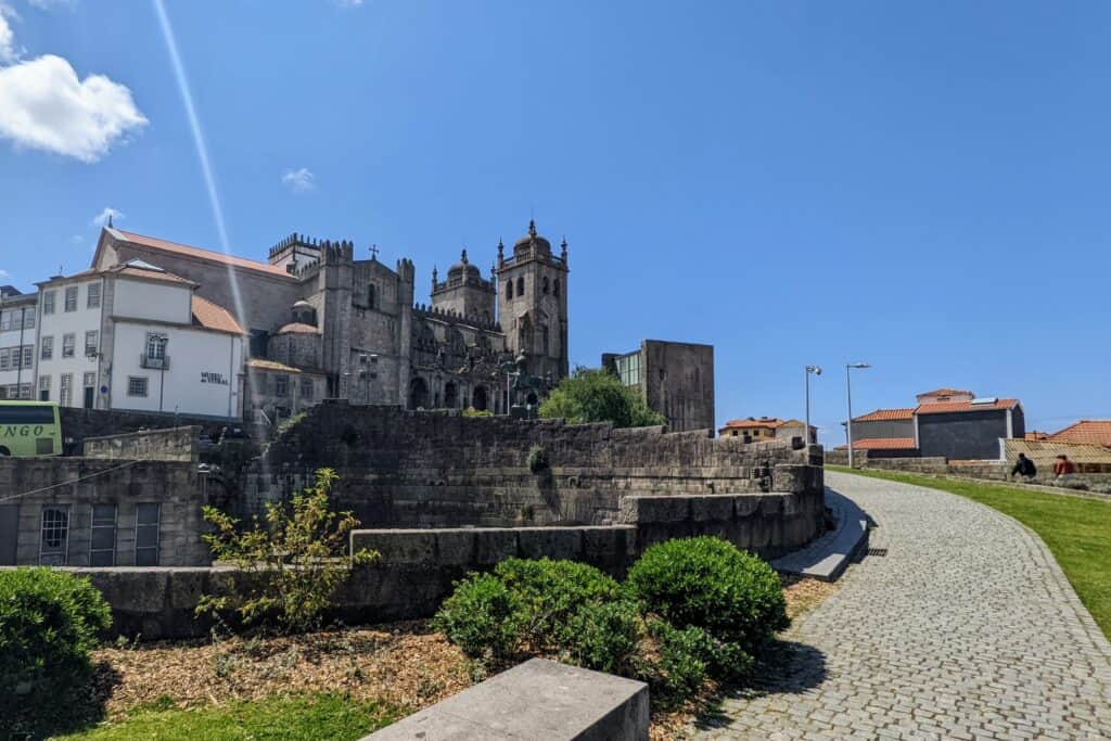 The cathedral in Porto as you walk up the hill to it