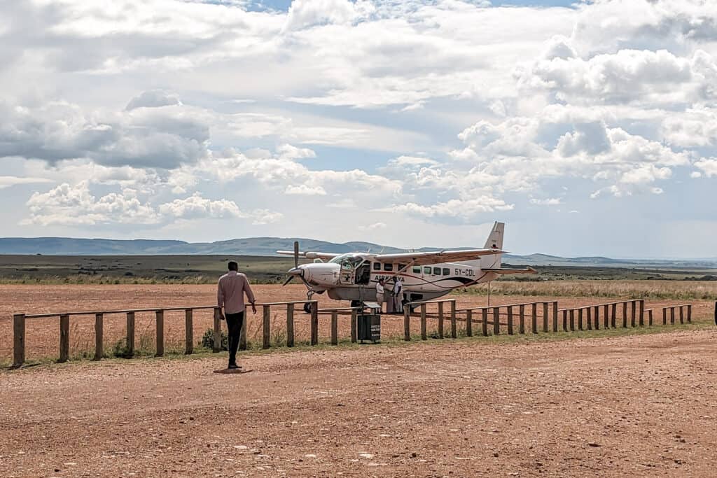 Air Kenya plane at Keekorock airstrip